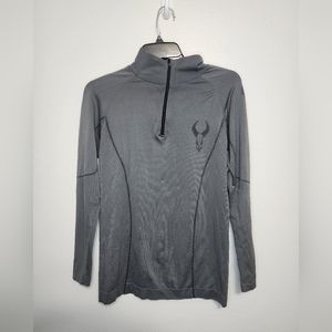 Badlands Ovis 1/4 Zip Men's Medium base Layer Hunting Pullover Long Sleeve Gray
